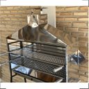 Ver imagem 5 de Churrasqueira Portátil Para Espetinho Inox Com Coifa Chapéu e Rodinhas 1 Metro X 27 Com 2 Grelhas - 