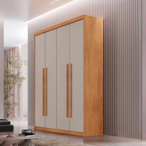 Guarda Roupa Solteiro Heros 4 Portas e 2 Gavetas Mdf Moderna