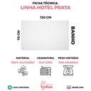 Ver imagem 3 de Kit 5 Toalhas de Banho Pet Shop Costura Dupla Felpuda Prata - Branco