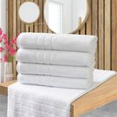 Ver imagem 4 de Kit 5 Toalhas de Banho Pet Shop Costura Dupla Felpuda Prata - Branco