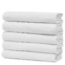 Ver imagem 1 de Kit 5 Toalhas de Banho Pet Shop Costura Dupla Felpuda Prata - Branco