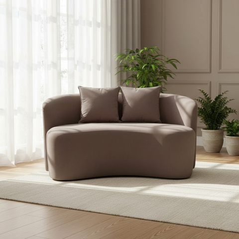 Sofá Decorativo Montreal 150cm Orgânico Bouclé Capuccino