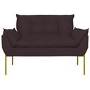 Ver imagem 5 de Poltrona Sofá Luxo Base Metal Dourado Recepção Escritório Cor:cinza
