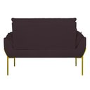 Ver imagem 3 de Poltrona Sofá Luxo Base Metal Dourado Recepção Escritório Cor:cinza