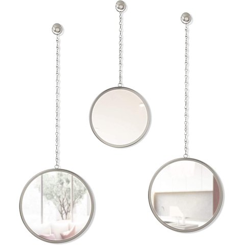 DIMA - TRIO DE ESPELHOS REDONDOS TITANIO