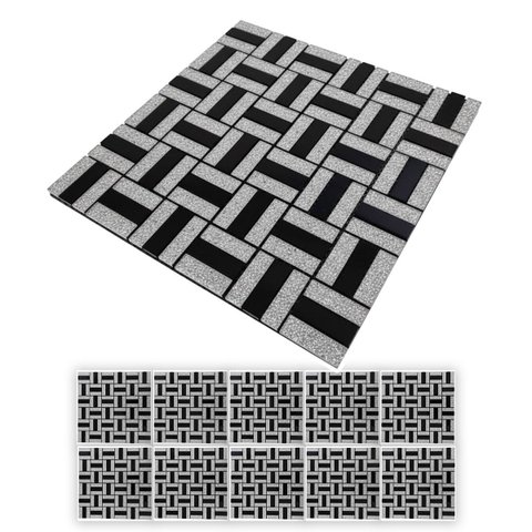 Pastilha de Vidro Autocolante Kit 10 Parede Cozinha Banheiro Sala Decorativa Facil Aplicacao Moderna