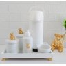 Kit Higiene Porcelana Baby Com Bandeja Espelho + Termica 500 ml - Tema Urso Menino - 1