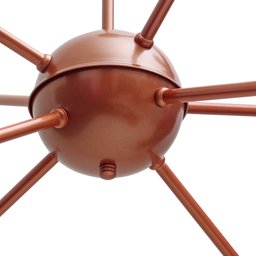 Pendente Sputnik Poptem Átomo com 8 lâmpadas/Braços cobre alumínio  haste metal sala aranha - 3