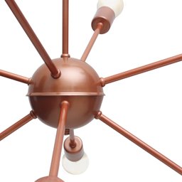 Pendente Sputnik Poptem Átomo com 8 lâmpadas/Braços cobre alumínio  haste metal sala aranha - 2