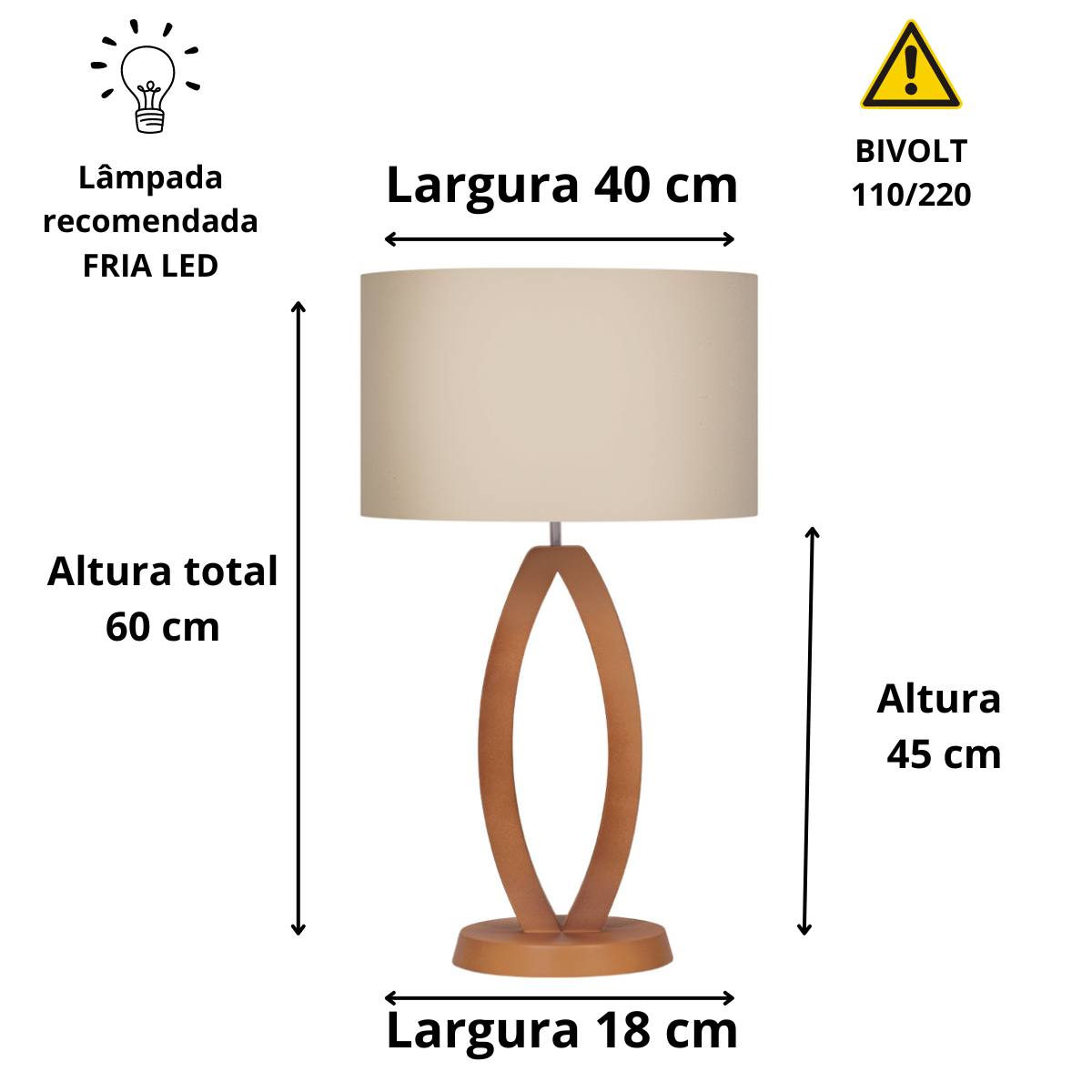 Abajur Mônaco Madeira Mdf para Sala Iluminação Aconchegante - 3