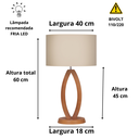 Ver imagem 3 de Abajur Mônaco Madeira Mdf para Sala Iluminação Aconchegante
