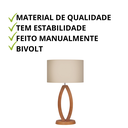 Ver imagem 2 de Abajur Mônaco Madeira Mdf para Sala Iluminação Aconchegante