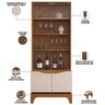 Cristaleira para Sala de Jantar Bar Adega 2 Portas Clarice D05 Freijó Off White - Lyam Decor - 4