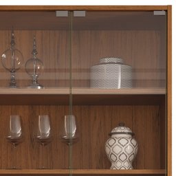 Cristaleira para Sala de Jantar Bar Adega 2 Portas Clarice D05 Freijó Off White - Lyam Decor - 6