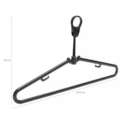 50 Cabides Antifurto Fixo Hotel Preto Clássico Inteligente de Roupas Alças 44,5cm - 4