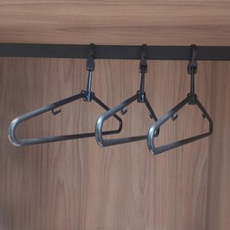 50 Cabides Antifurto Fixo Hotel Preto Clássico Inteligente de Roupas Alças 44,5cm - 7