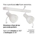 Ver imagem 3 de Kit 2 Luminária Trilho Spot Duplo 2 Lâmpadas E-27 Cor:branco