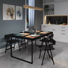 Mesa de Jantar Retangular 4 Lugares Preta Industrial Estilo Vintage 120x90cm - 3