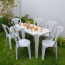 Ver imagem 2 de Conjunto TopPlast com Mesas de Plástico Top e 6 Cadeiras Valentina - Branco