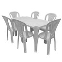 Ver imagem 1 de Conjunto TopPlast com Mesas de Plástico Top e 6 Cadeiras Valentina - Branco