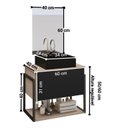 Ver imagem 2 de Kit Gabinete Banheiro Completo Industrial Tech 60cm Madeirado/preto- Cuba Preta