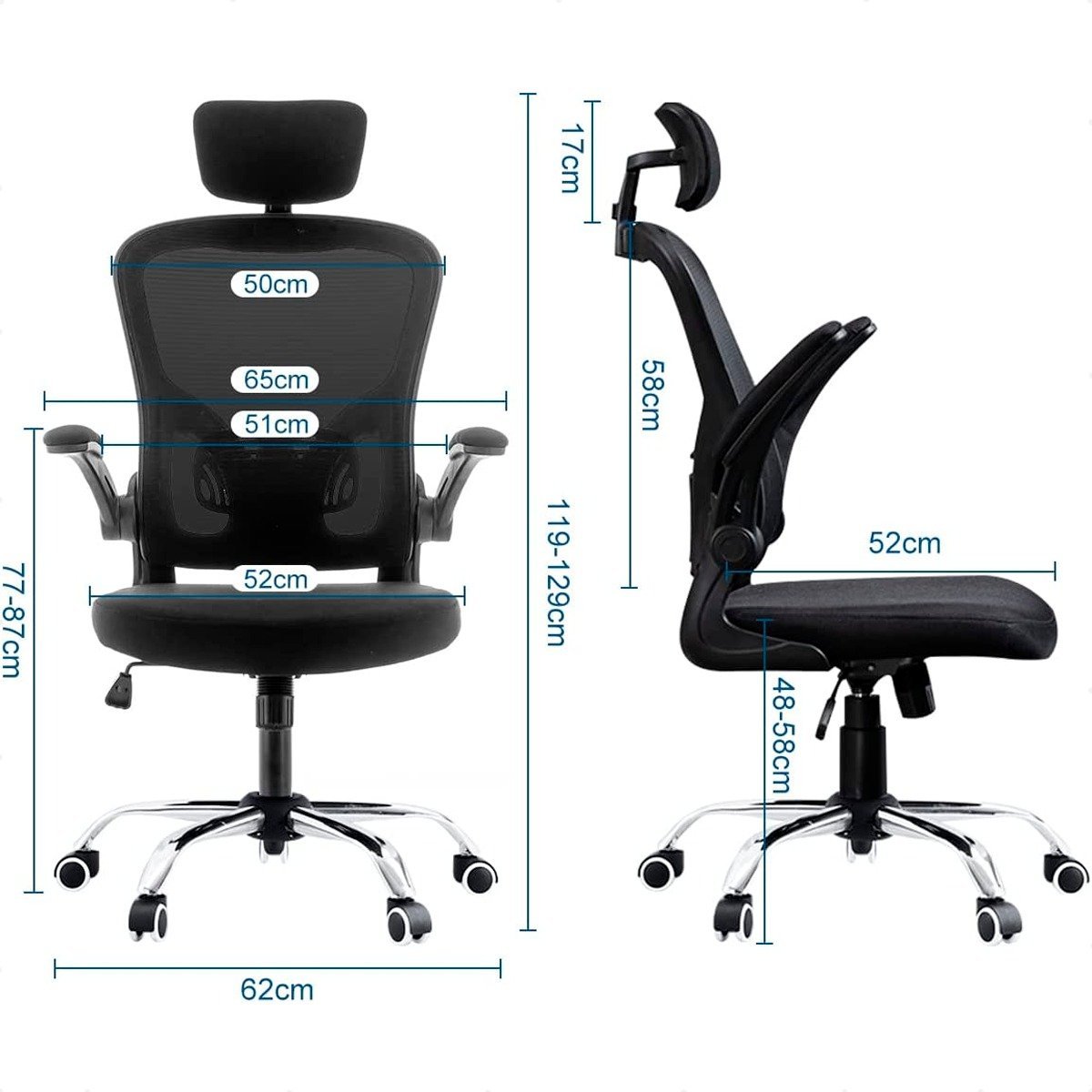 Cadeira Escritório Ergonômica Giratória Estofado Tela Mesh - 7