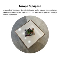 Mesa de Centro com Rodízio Quadrada Saara - 9