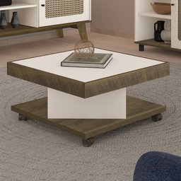 Mesa de Centro com Rodízio Quadrada Saara - 17