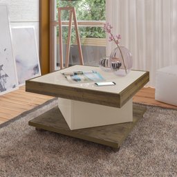 Mesa de Centro com Rodízio Quadrada Saara - 18