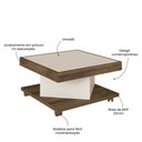 Ver imagem 5 de Mesa de Centro com Rodízio Quadrada Saara Marrom
