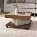 Ver imagem 1 de Mesa de Centro com Rodízio Quadrada Saara Marrom