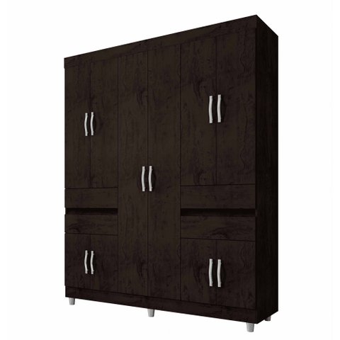 Guarda-Roupa 10 Portas 4 Gavetas 2230 Café - Araplac