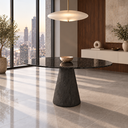 Ver imagem 3 de Mesa Jantar Oval 120x80cm - Mármore São Gabriel - Base Ébano