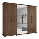 Ver imagem 1 de Guarda Roupa Casal Íris 6 Portas de Bater 4 Gavetas com Espelho Freijó RV Móveis