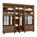Ver imagem 3 de Guarda Roupa Casal Íris 6 Portas de Bater 4 Gavetas com Espelho Freijó RV Móveis
