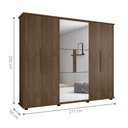 Ver imagem 2 de Guarda Roupa Casal Íris 6 Portas de Bater 4 Gavetas com Espelho Freijó RV Móveis