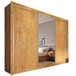 Guarda Roupa Cavich 3 Portas 100% Mdf Peroba Off White - Móveis Europa - 4