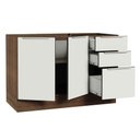 Ver imagem 4 de Balcão Gabinete de Pia Madesa Lux 120 cm 2 Portas 3 Gavetas (Sem Tampo) Rustic/Branco Veludo
