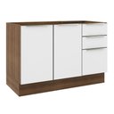 Ver imagem 1 de Balcão Gabinete de Pia Madesa Lux 120 cm 2 Portas 3 Gavetas (Sem Tampo) Rustic/Branco Veludo
