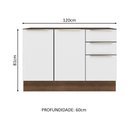 Ver imagem 3 de Balcão Gabinete de Pia Madesa Lux 120 cm 2 Portas 3 Gavetas (Sem Tampo) Rustic/Branco Veludo