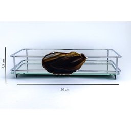 Bandeja Espelhada Fence Ágata Preta 10 X 20 Cm Cromada Hara - 2