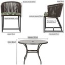 Ver imagem 2 de Mesa com 4 Cadeiras e Noronha Estofado 5 Trama Original Marrom