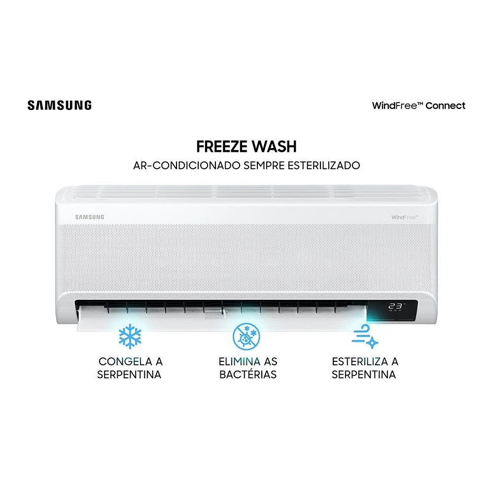 Ar Condicionado Split Inverter Samsung WindFree Connect 12000 BTUs Frio 220V AR12BVFAAWKXAZ - 12