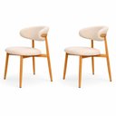 Ver imagem 3 de Kit 2 Cadeiras Decorativas Sala de Jantar Luxo Mavie Linho Cru - Mozzelar