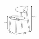 Ver imagem 4 de Kit 2 Cadeiras Decorativas Sala de Jantar Luxo Mavie Linho Cru - Mozzelar