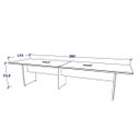 Ver imagem 3 de Mesa de Reunião Preta 3,80m x 1,10m 2 Caixas de Tomadas F5