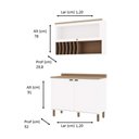 Ver imagem 3 de Conjunto Cozinha Eliza com Aéreo de Vidro Cb0034 Linha Iluminata Genialflex