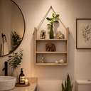 Ver imagem 7 de Prateleira Refúgio Suspensa em MDF Decorativa Sala Banheiro