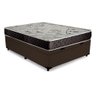 Cama Box Baú Casal Conforto Sintético Marrom + Colchão Casal Conforto Espuma D33 14x138x188 - 2