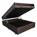 Ver imagem 3 de Cama Box Baú Casal Conforto Sintético Marrom + Colchão Casal Conforto Espuma D33 14x138x188